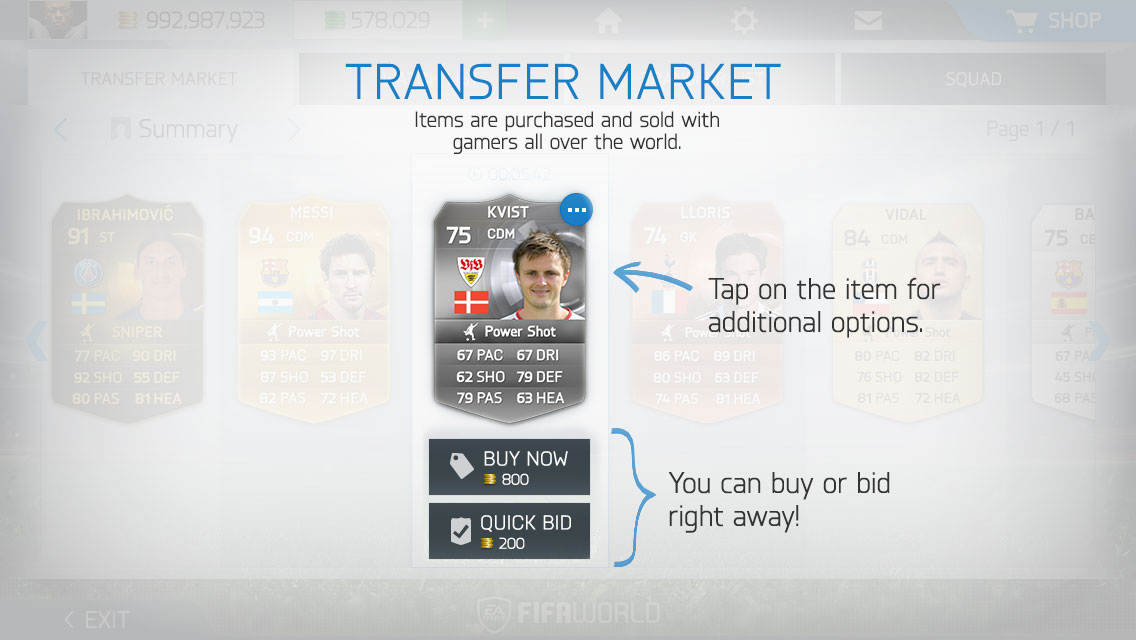 Transfer market tutorial